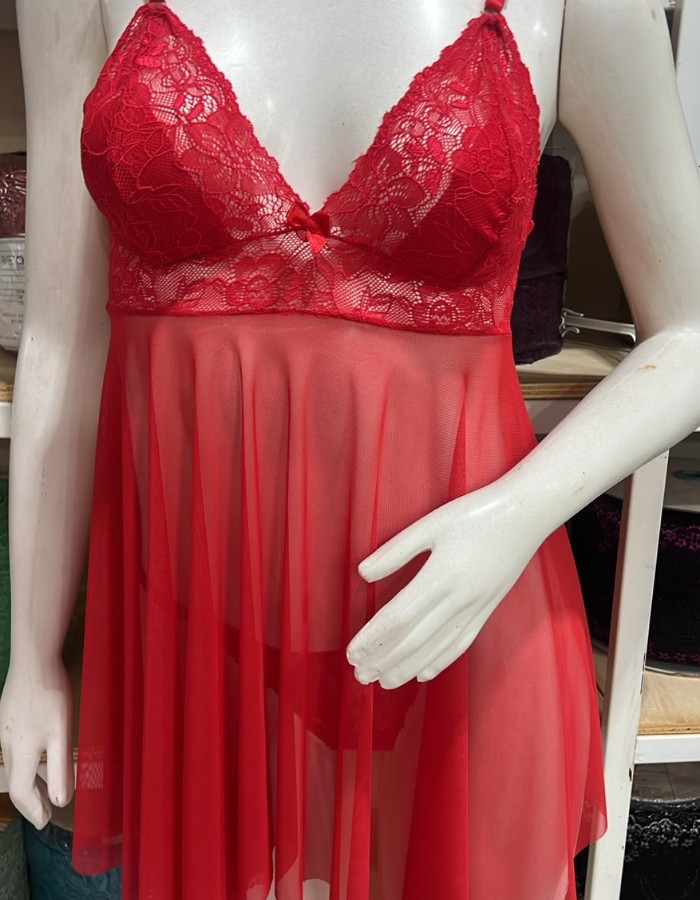 CAMISOLA TULE COM CALCINHA REF:1618