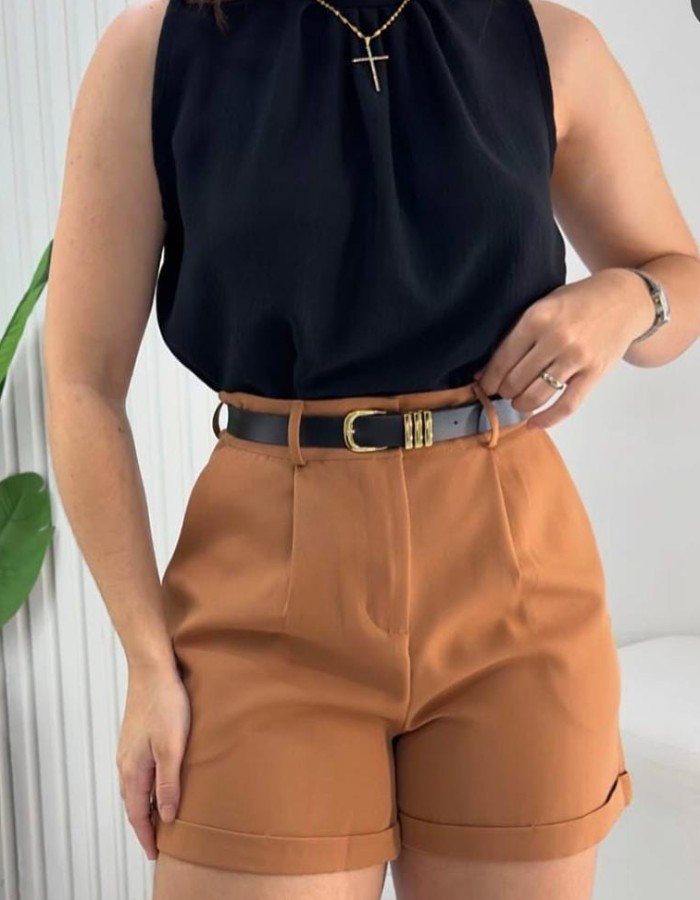 SHORT ALFAIATARIA COM CINTO