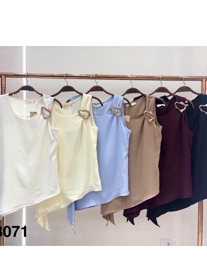 BLUSA CREPE SEDA C/ DETALHE DE FIVELA