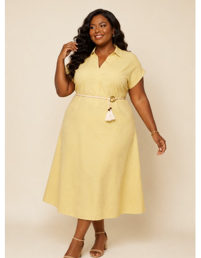 Vestido Rosymeire PLUS com cinto 
