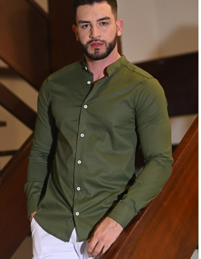 Camisa Tricoline Manga Longa