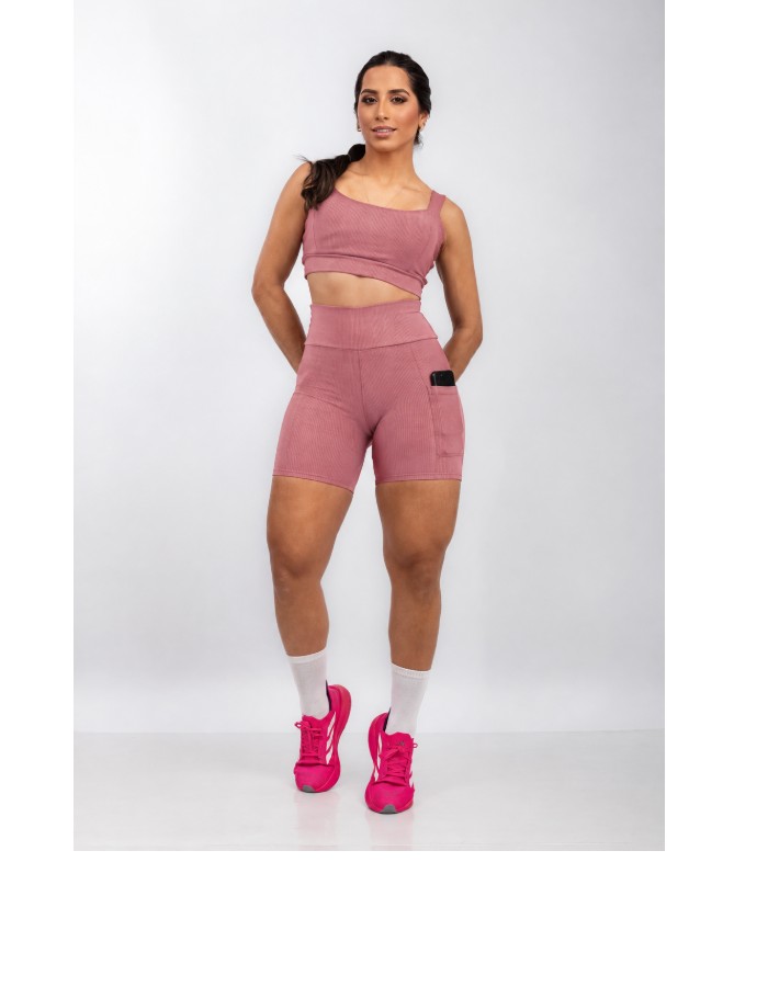 CONJ DE SHORT WAVE COM BOLSO