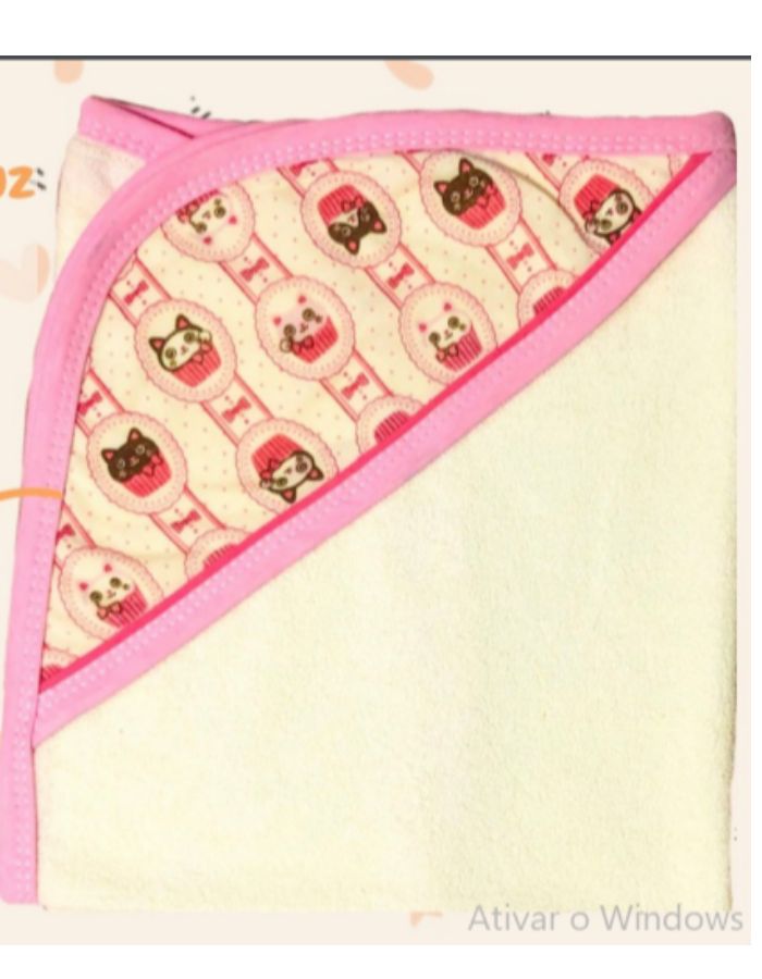 TOALHA C/CAPUZ ESTAMPADO MASC E FEM 4006 50X50CM FRUTO DA MALHA 