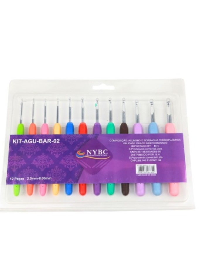 KIT AGULHAS BARBANTE ALUMINIO C/ CABO SILICONE -  PACOTE C/12 UNDS