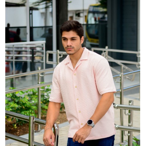CAMISA CUBANA TEXTURIZADA ONDAS