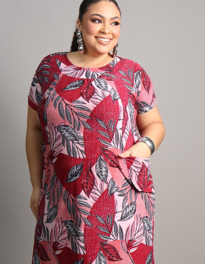 VESTIDO CURTO COM BOLSOS - TAM GG