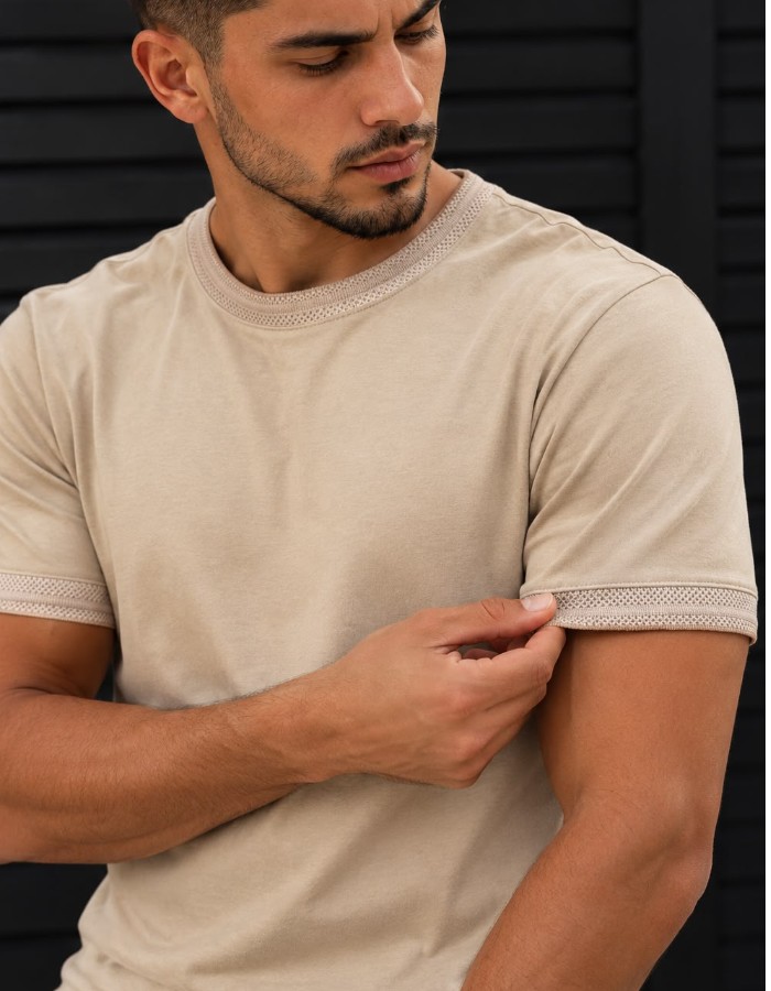 a. CAMISA MALHA SUEDINE COM ACESSÓRIO