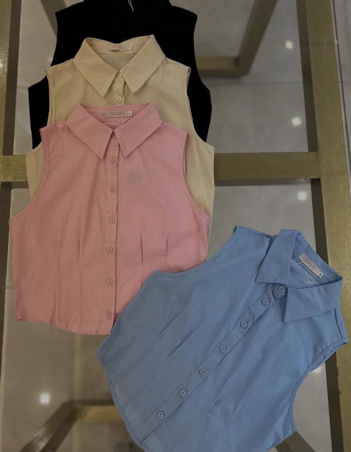 CROPPED GOLA C/ BOTÕES
