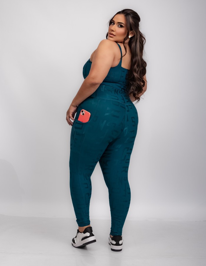 CONJUNTO CALÇA LUIZA COM BOLSO COM TOP DE ALÇA LARGA