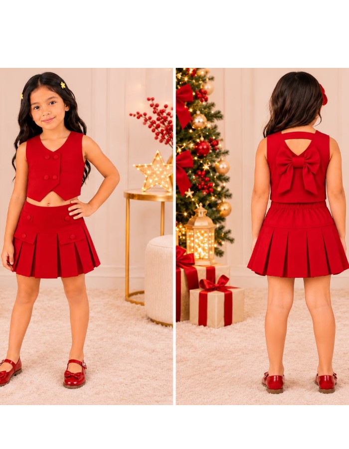 CONJUNTO SHORT SAIA COM LAÇO NAS COSTAS