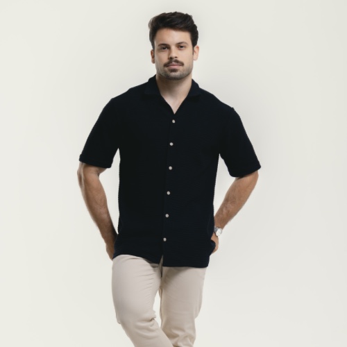 CAMISA BOTÃO TEXTURIZADA 