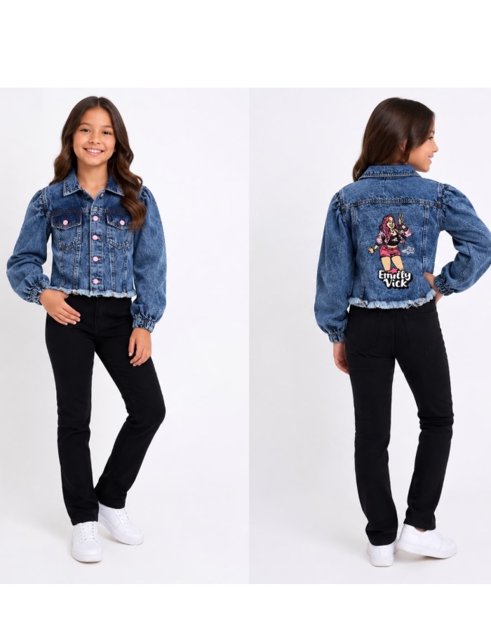 Jaqueta jeans marmorizada 