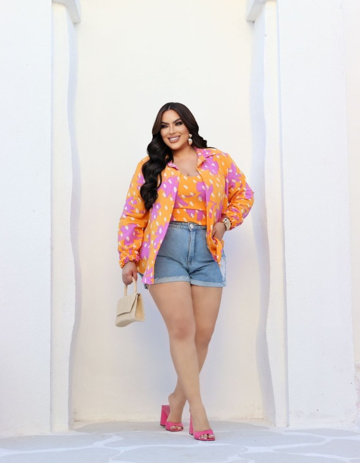 Conjunto Laís chemise + cropped 
