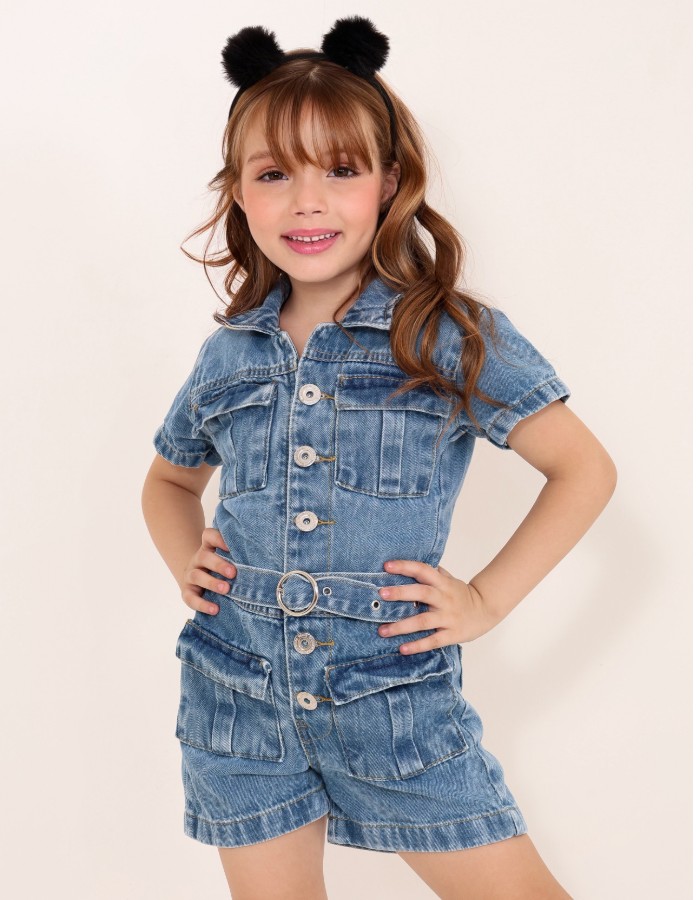 MACAQUINHO JEANS INFANTIL DESGRADEADO
