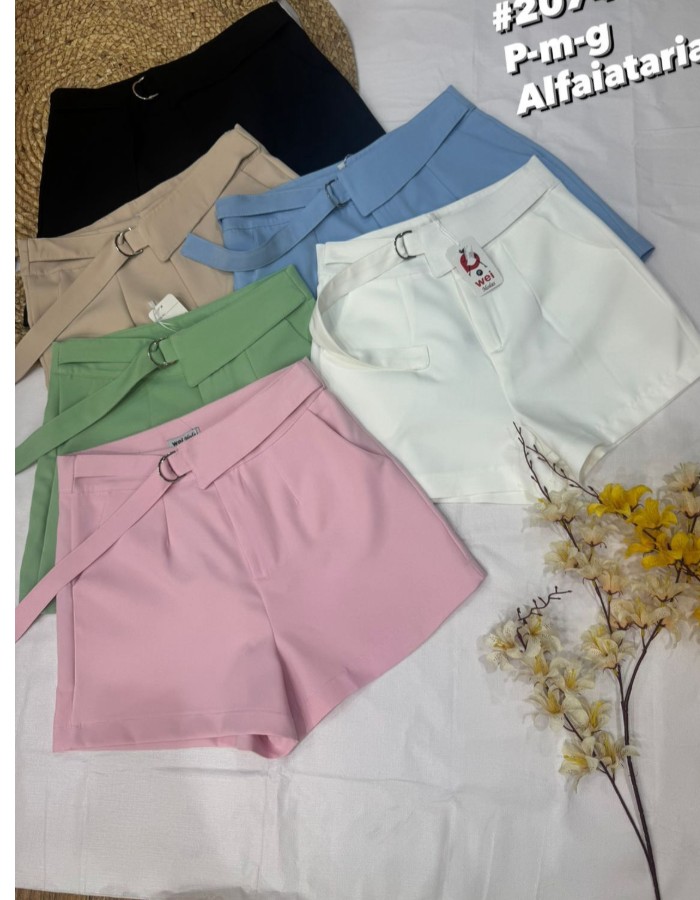 SHORT ALFAIATARIA PREMIUM COM FIVELA