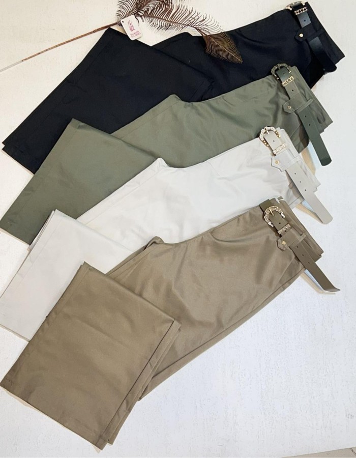 CALÇA WIDE LEG TECIDO ENCORPADO C/ ELASTANO