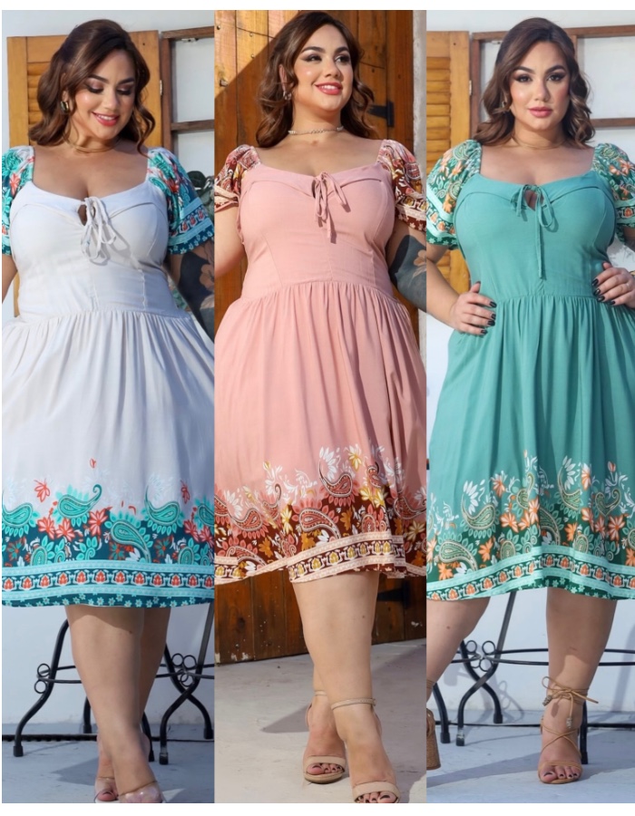 Vestido curto plus Felícia 