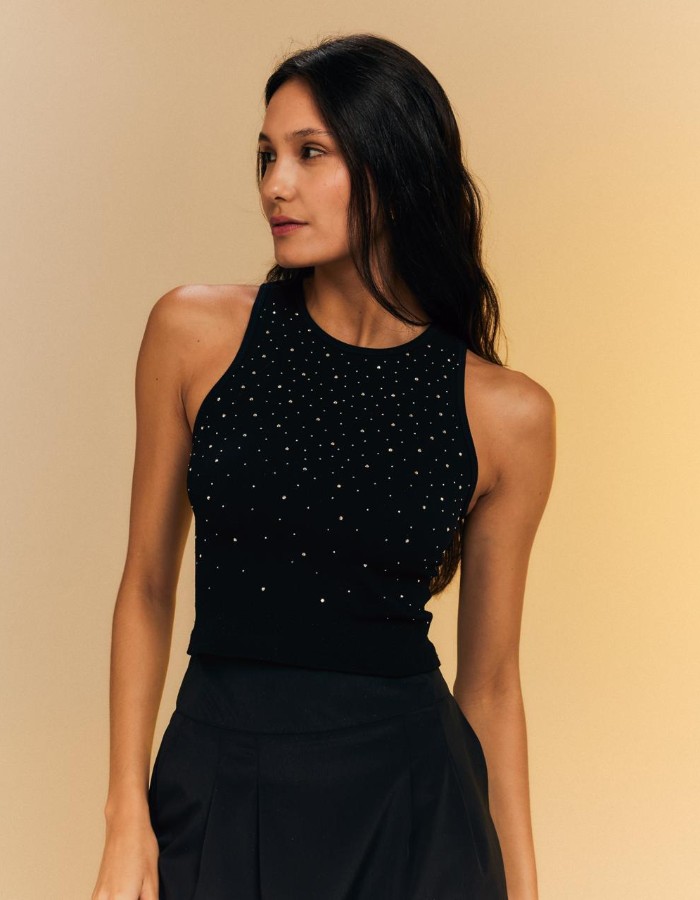 BLUSA SEM MANGA APLICAÇÃO