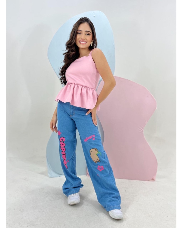 Calça wid leg capivara 