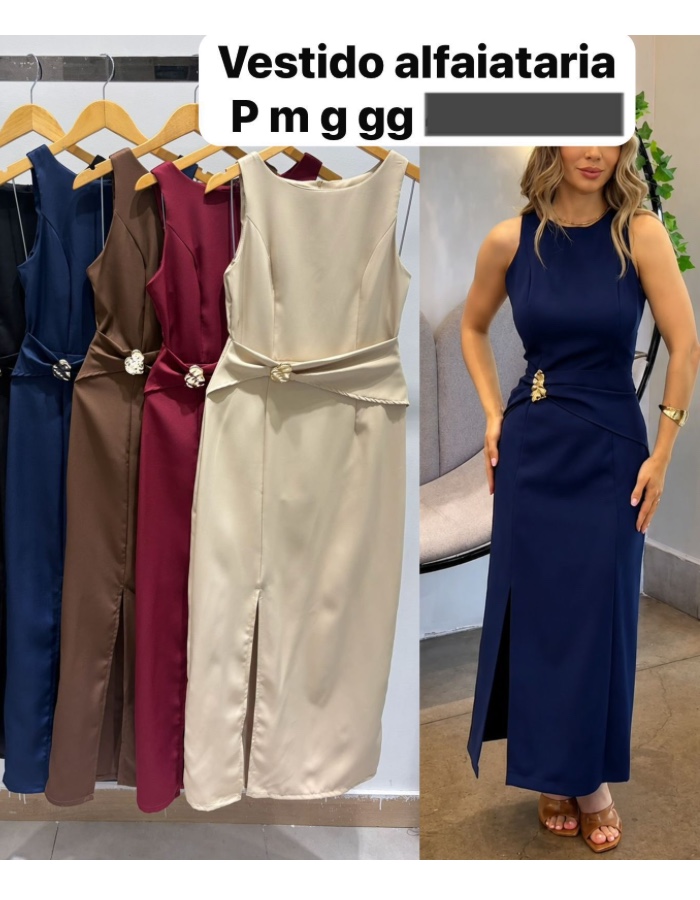 Vestido fenda Sofia 