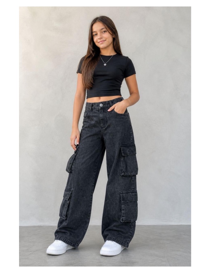 Calça cargo grafite 4 bolsos 