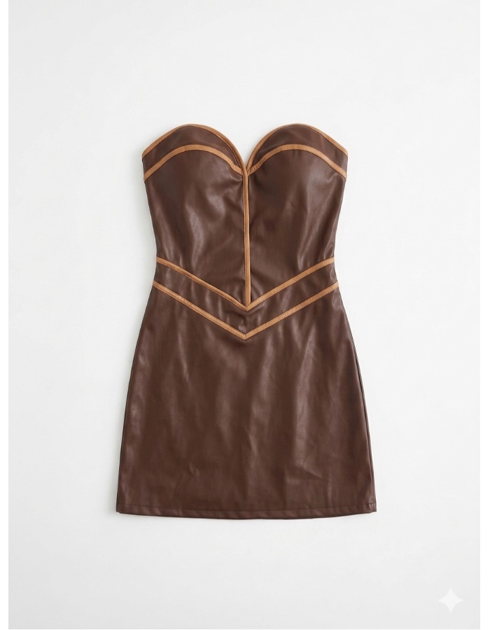 Vestido napa viés 