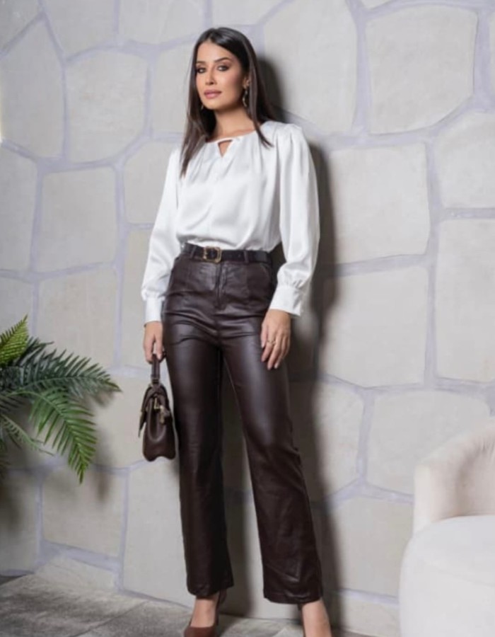 CAMISA TECIDO CREPE SEDA ACETINADO