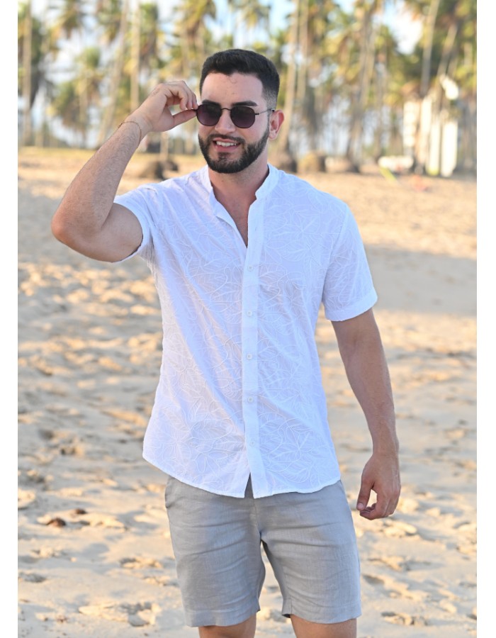 Camisa Marbella Gola Padre Branco