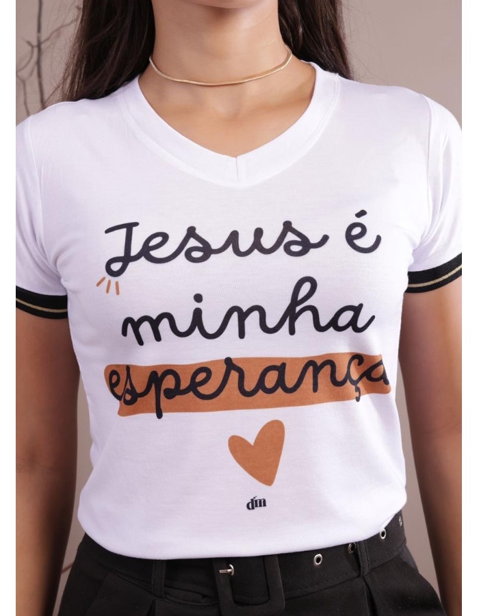 T-SHIRT DE PUNHO JESUS É MINHA ESPERANÇA 