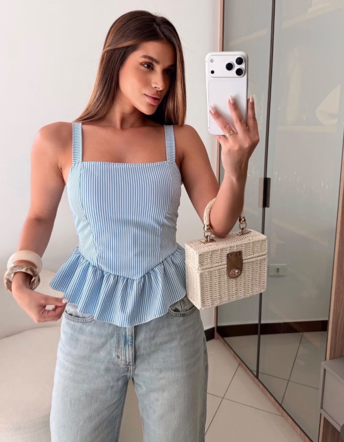 BLUSA PEPLUM LISTRA