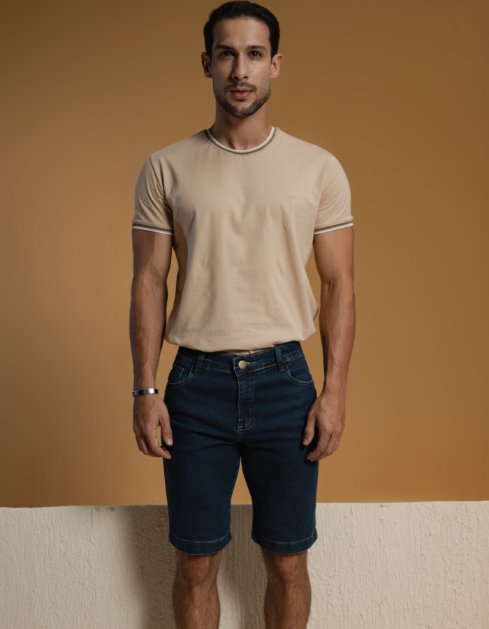 BERMUDA CLÁSSICA JEANS SUPER STONE L. MEL CLARO (BORDADO BOLSOS) 