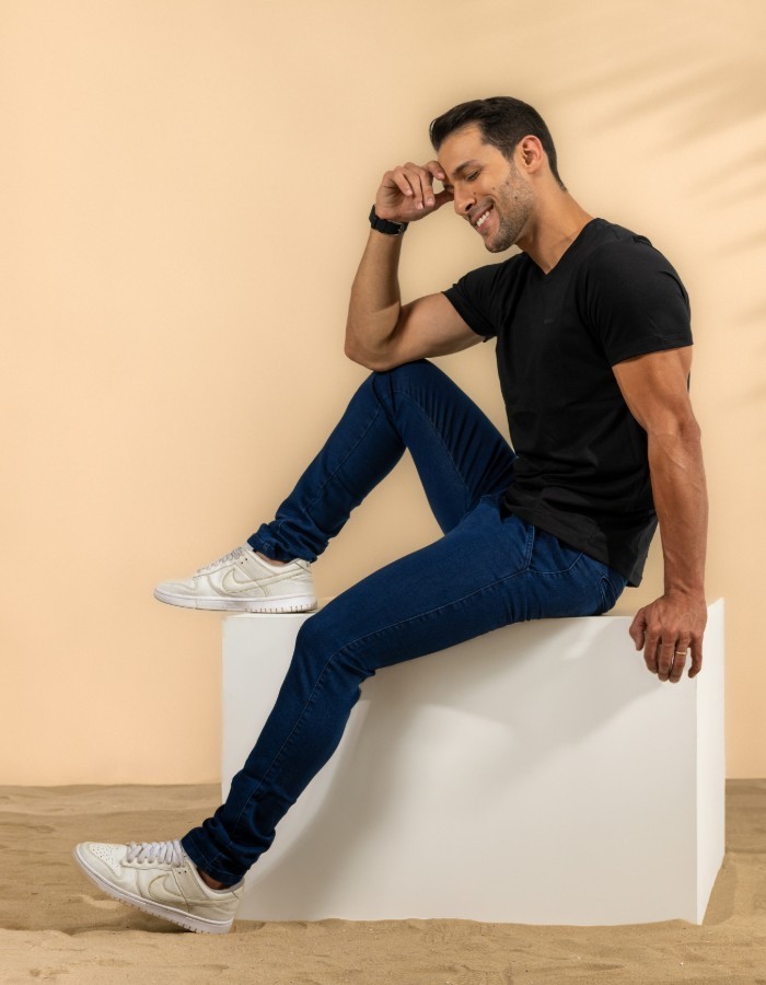 CALÇA ALFAIATARIA JEANS SUPER STONE L.AZUL