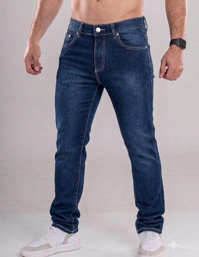 CALÇA CLÁSSICA JEANS DESTROIDE PISTOLADO