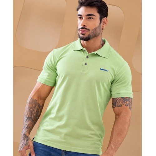 Camisa polo suedine slim print 