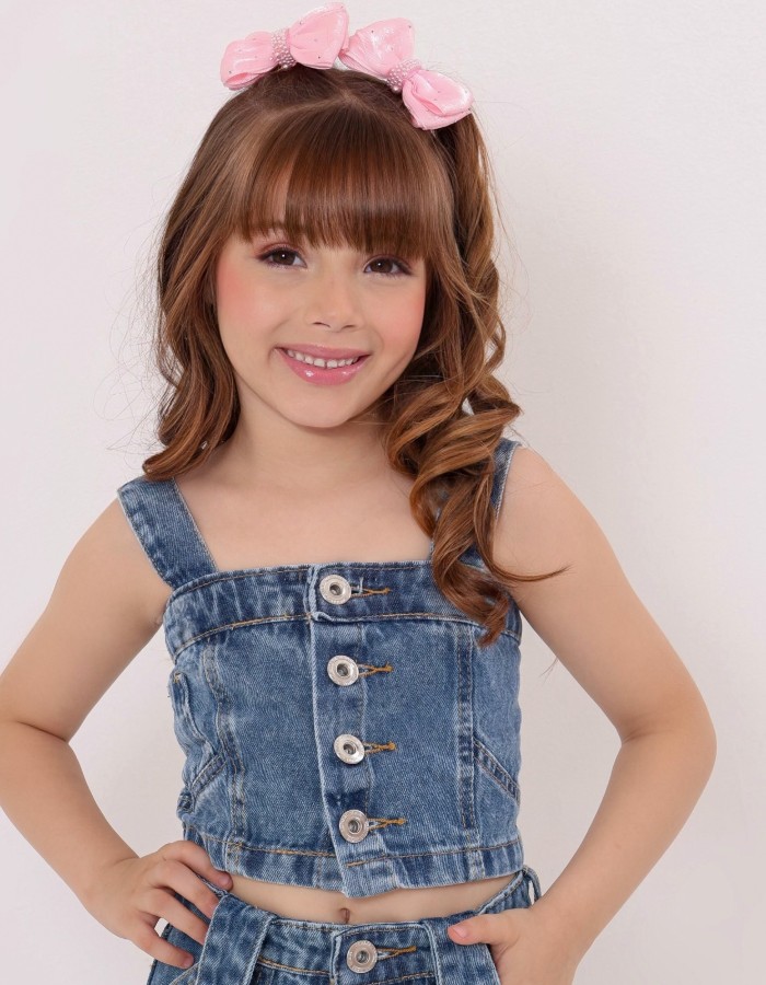 CROPPED JEANS INFANTIL DESGRADEADO
