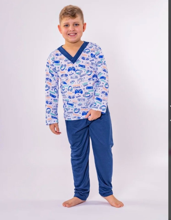 PIJAMA LONGO INFANTO JUVENIL MASCULINO 
