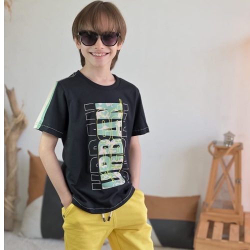 Camisa estampada preta