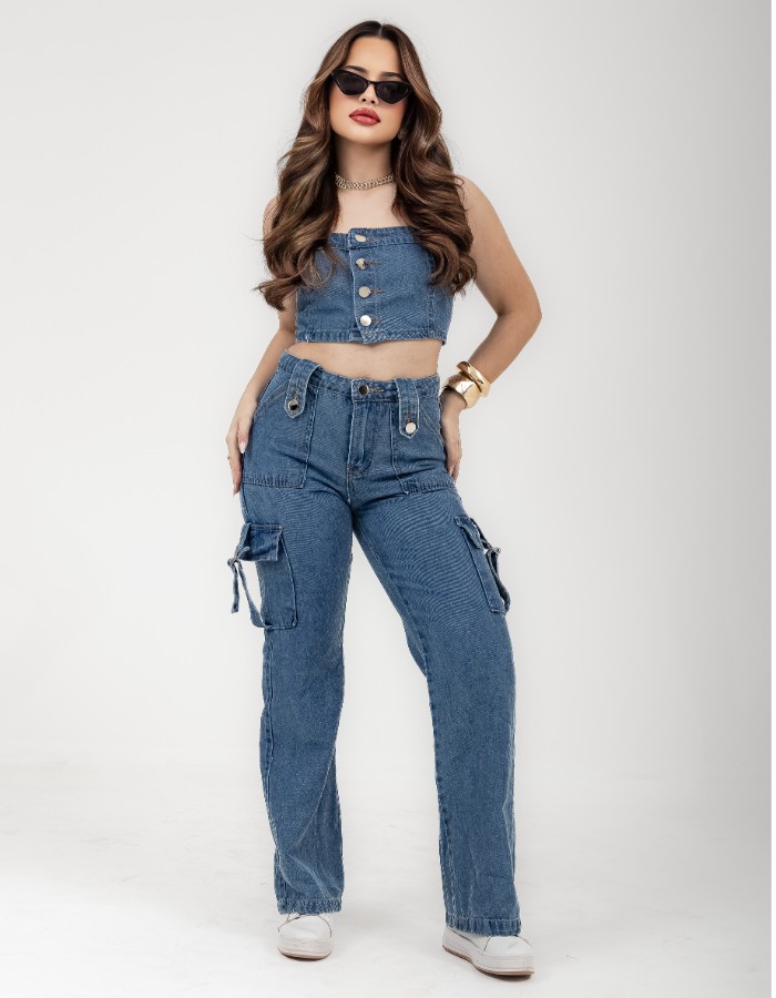 CROPPED JEANS DESGRADEADO