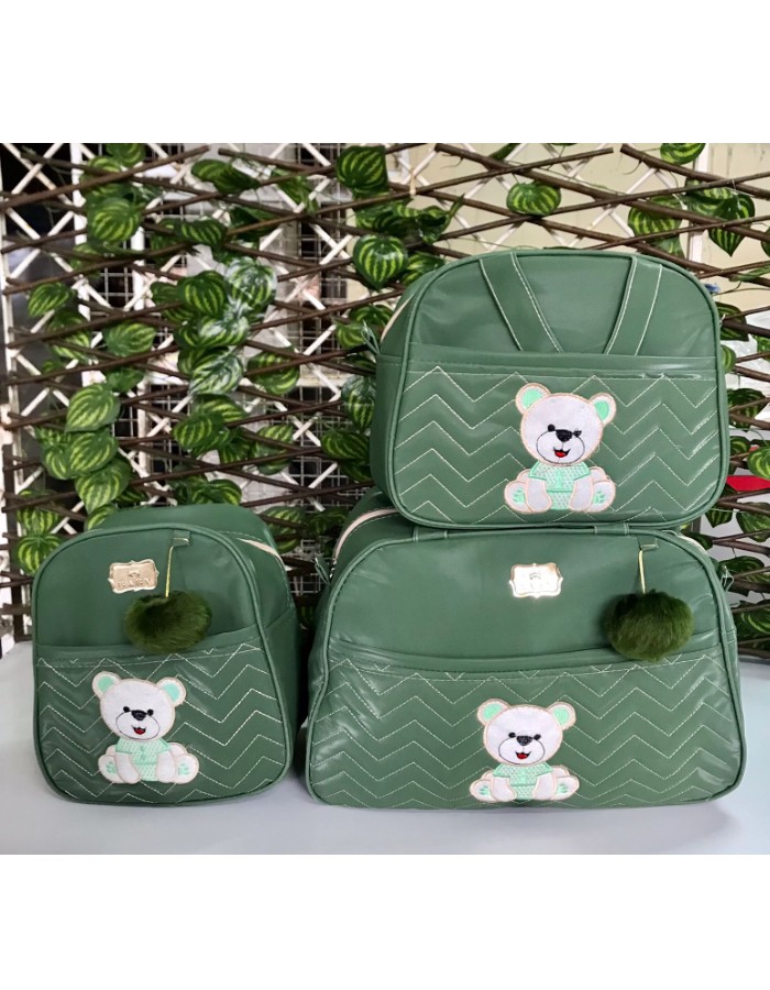 CONJUNTO BOLSA 3 PEÇAS BORDADA