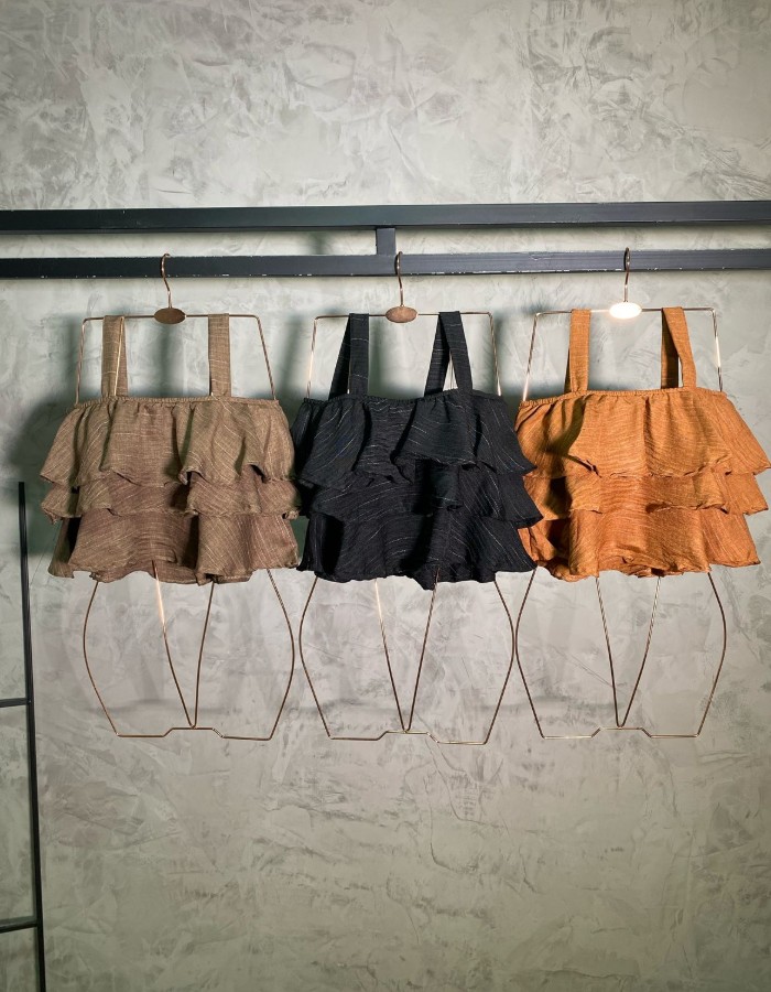 CROPPED ALÇA BABADO