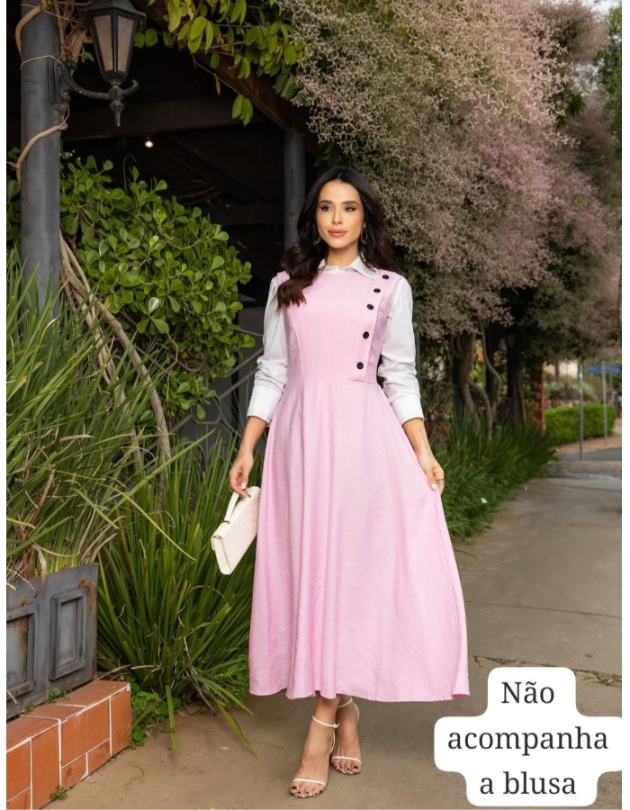 VESTIDO MIDI REGATA BOTÕES 