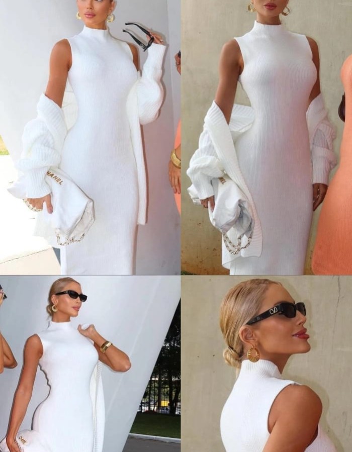 VESTIDO GOLA ALTA NAO ACOMPANHA O CARDIGA