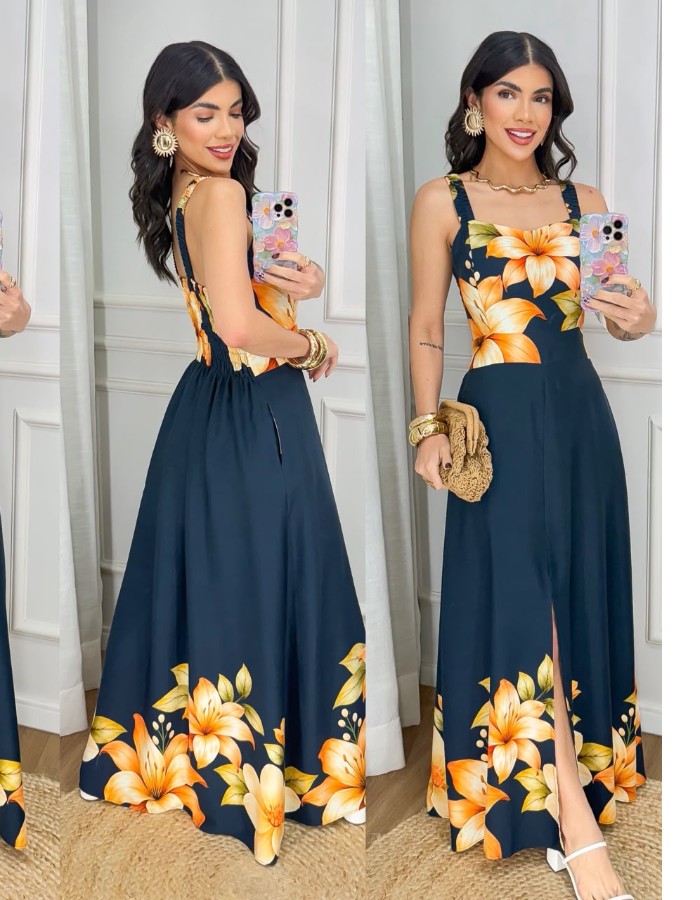 VESTIDO LONGO FENDA 