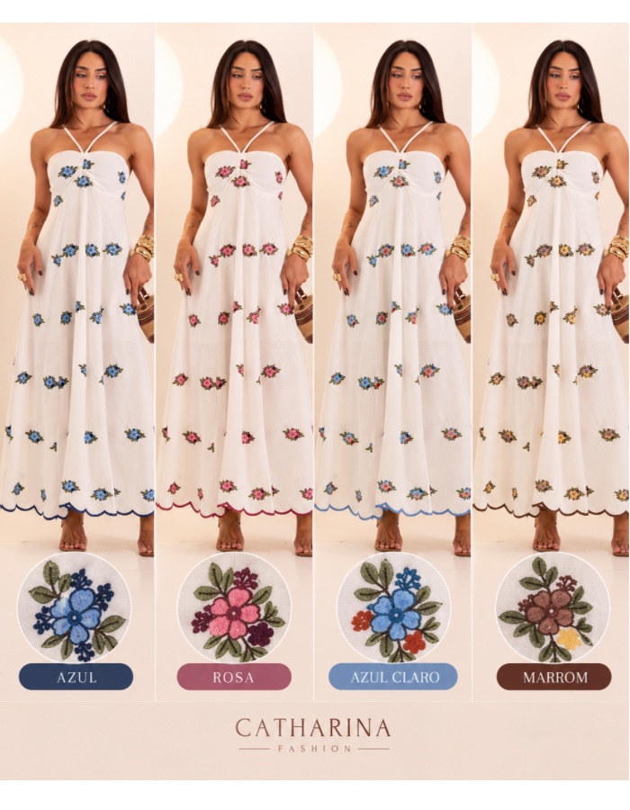 Vestido Longo Bordado Bianca