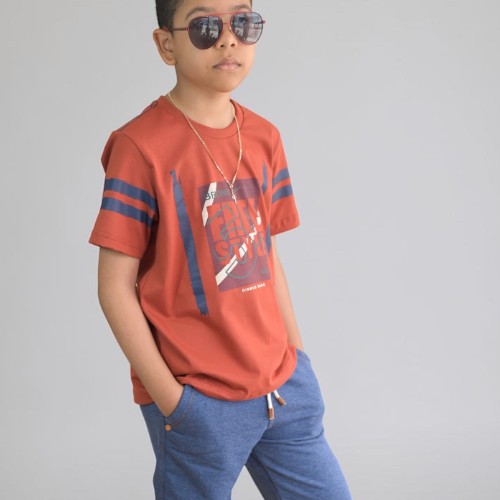 Camisa estampada terracota 