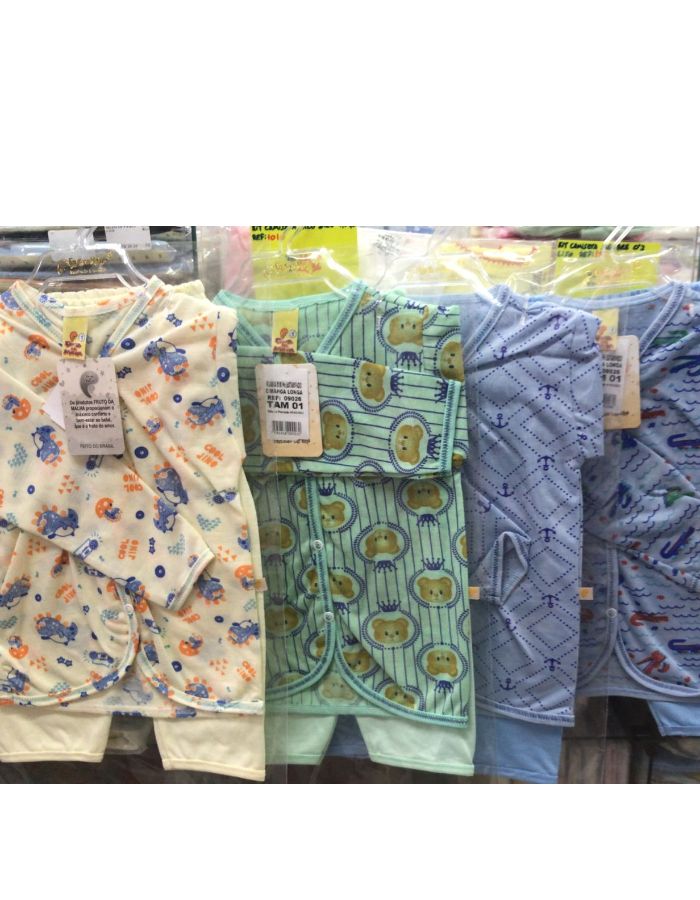 Pijama manga longa com botões 