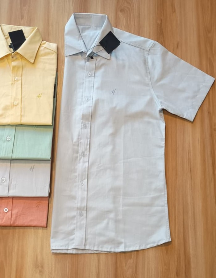 CAMISA SOCIAL OXFORD MANGA CURTA