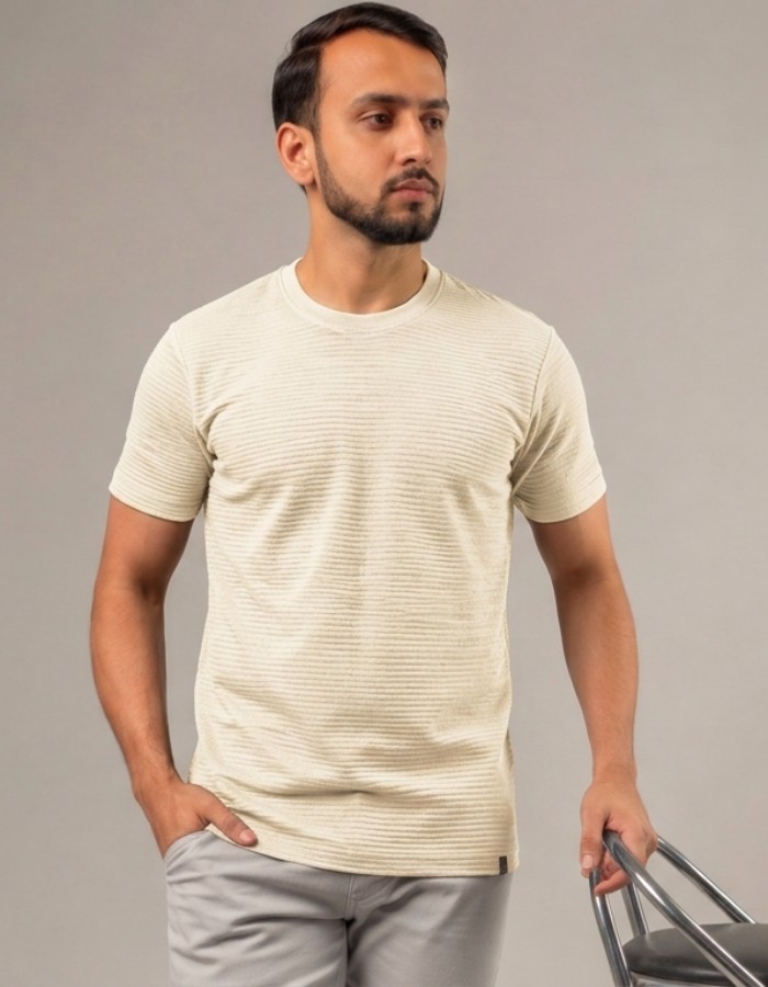 Camiseta texturizada Tijolinho
