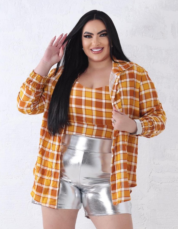 Blusa manga longa + cropped 