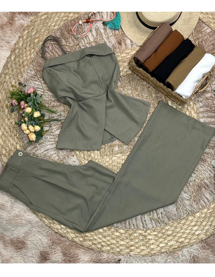 CONJUNTO TECIDO TWILL C/ CALÇA PANTALONA